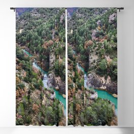 Spain Photography - Beautiful Blue River Flowing Through The Nature  Blackout Curtain