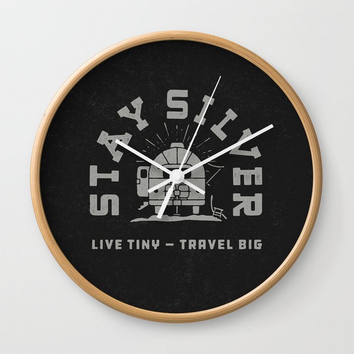 “Stay Silver” Retro Type (1 color) Wall Clock