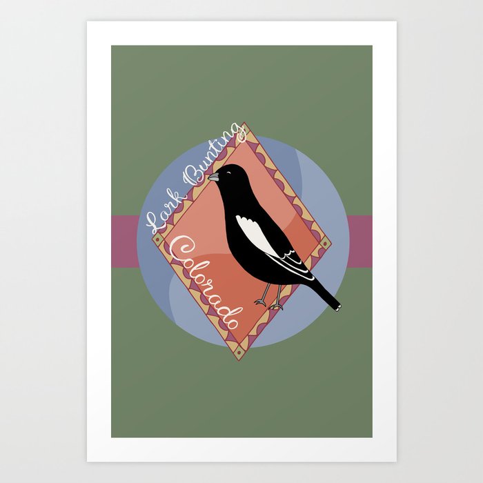 Colorado State Bird: Lark Bunting Art Print