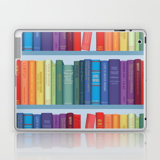 Rainbow Pride Bookshelves Laptop & iPad Skin
