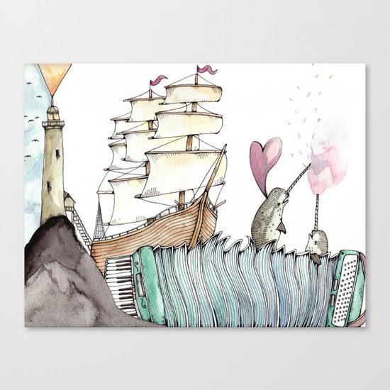 Accordion Sea Canvas Print