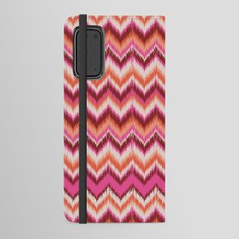 8-Bit Ikat Pattern – Pink & Maroon Android Wallet Case