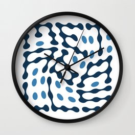 Twisted Metaballs Typography (Blue) Wall Clock