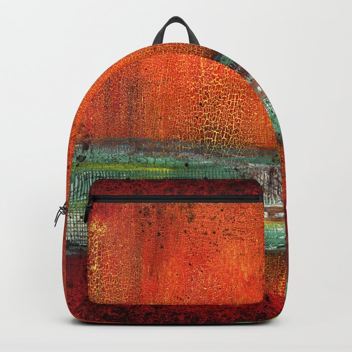 Copper Rucksack | Gemälde, Abstrakt, Mixed-media, 3-d, Acrylic, Gemälde, Original, Debi-peters, Orange, Abstrakte-malerei