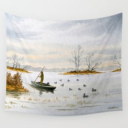 Duck Hunting - The Island Duck Blind Wall Tapestry