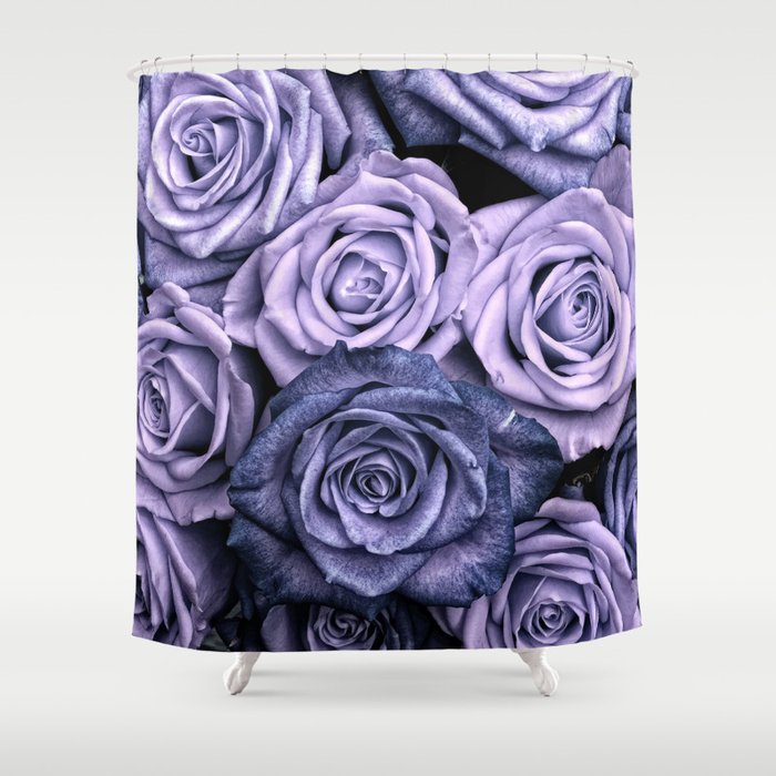 PURPLE ROSES floral flowers violet Shower Curtain