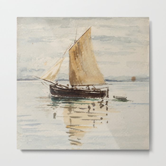 Egon Schiele "Segelschiff mit Spiegelungen (Sailing ship with reflection)" Metal Print