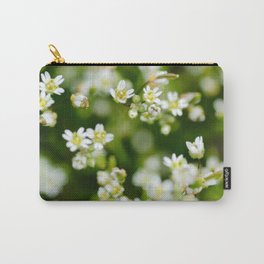 Little White Flowers Carry-All Pouch | Wildflowers, Vermont Nature, Digital, Nature, Macro Photography, Outdoor, Floral, Vermont, Vermont Wildflowers, Photo 