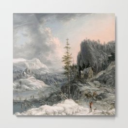 'A winter scene' Metal Print