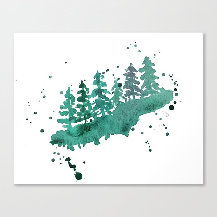 Watercolor Pines Canvas Print