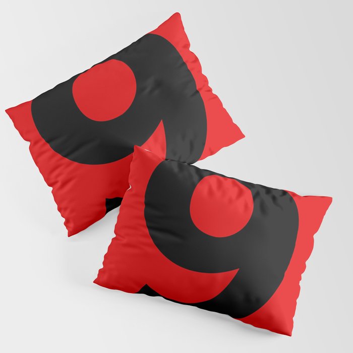 Number 9 (Black & Red) Pillow Sham