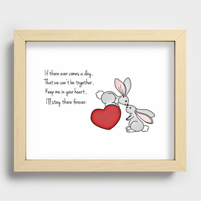 Snuggle Bunnies Recessed Framed Print