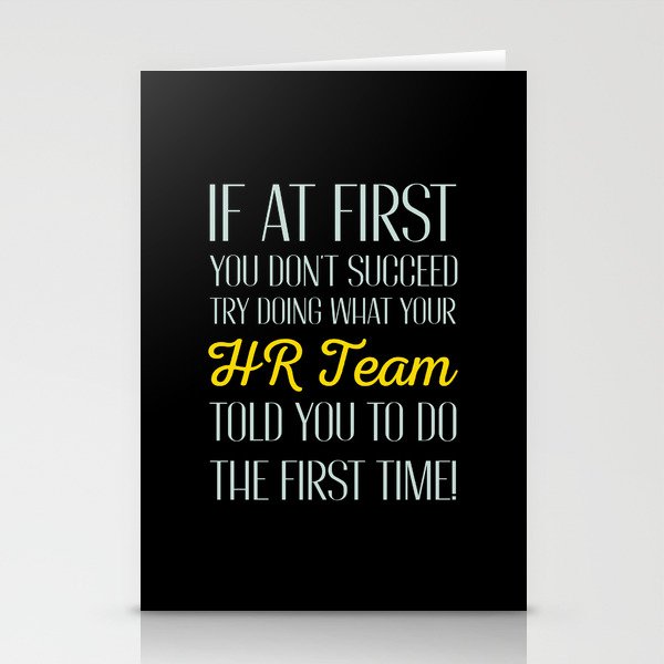 Funny Human Resources Team Stationery Cards