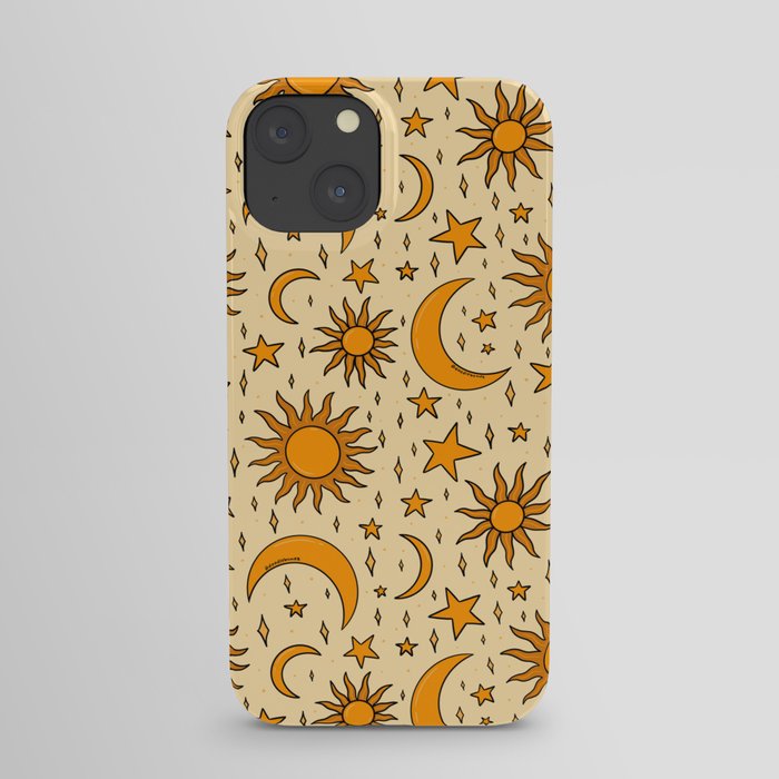 Vintage Sun and Star Print iPhone Case