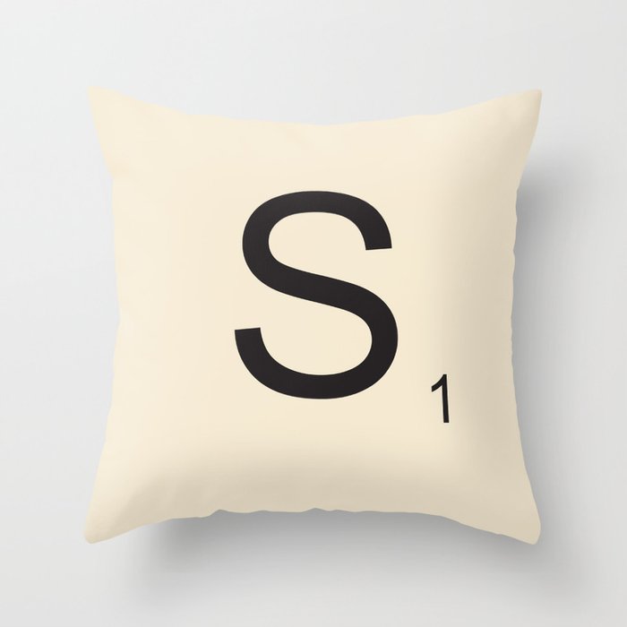 Scrabble Lettre S Letter Throw Pillow