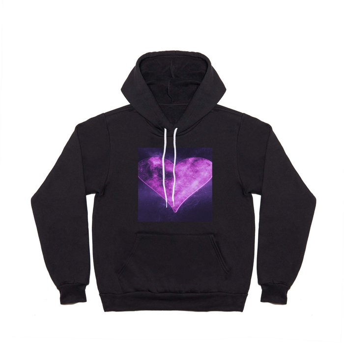 Heart symbol. Playing card. Abstract night sky background Hoody