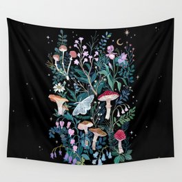 Night Mushrooms Wall Tapestry