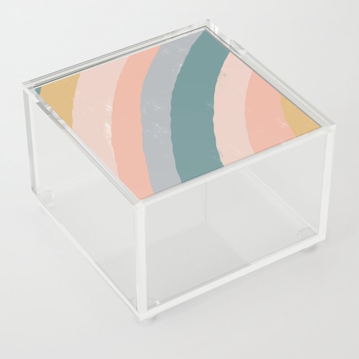 Rainbow retro stripes Acrylic Box