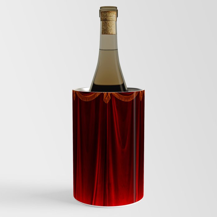 Theater red curtain and neon lamp around border Wine Chiller