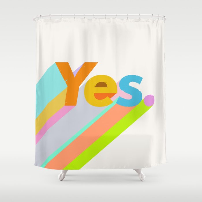 Abstraction_YES_LOVE_POP_ART_Minimalism Shower Curtain