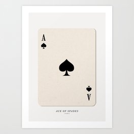 Ace of Spades Playing Card Art Print Trendy Art Print
