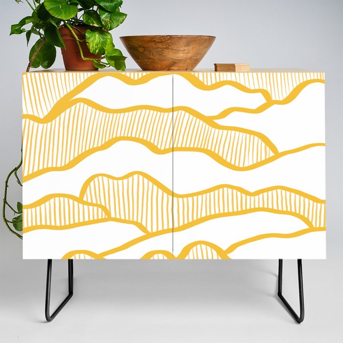 Abstract mountains line 9 Credenza