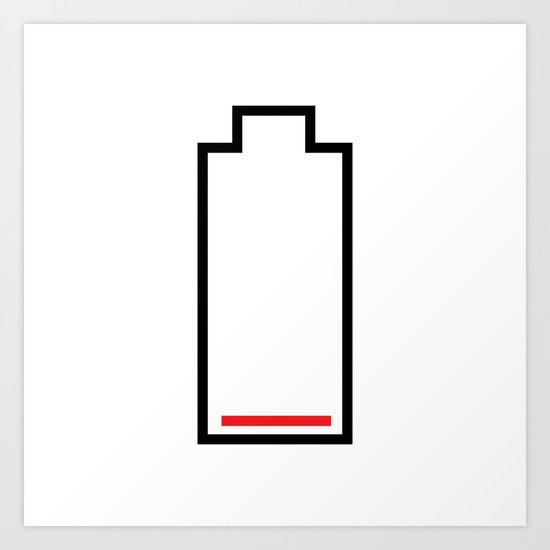 Empty Battery Art Print