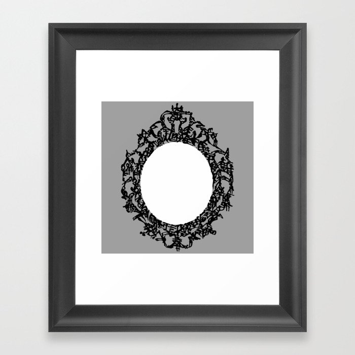 Kanji Calligraphy Art A Decorative Mirror Framed Print By Uristar