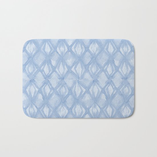 Braided Diamond Sky Blue on Lunar Gray Bath Mat