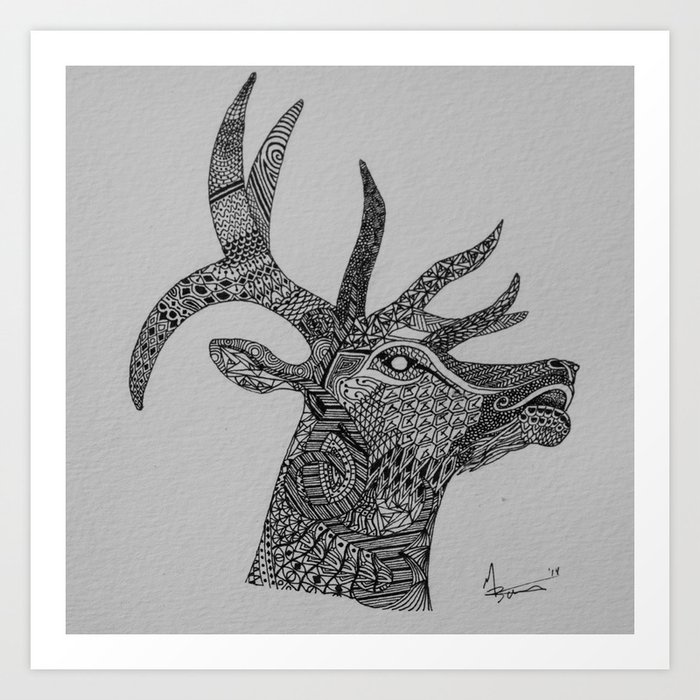 Zen Deer Art Print