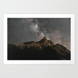 Milky Way Over Mountains - Landscape Photography Art Print