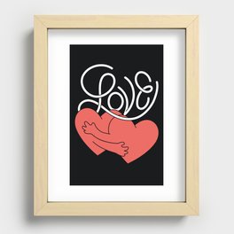 Love Hearts Hugging Recessed Framed Print