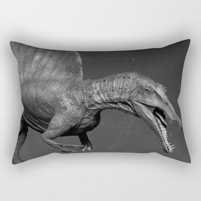 Black Spinosaurus Rectangular Pillow