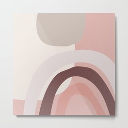 Abstract Pink Geometry Metal Print