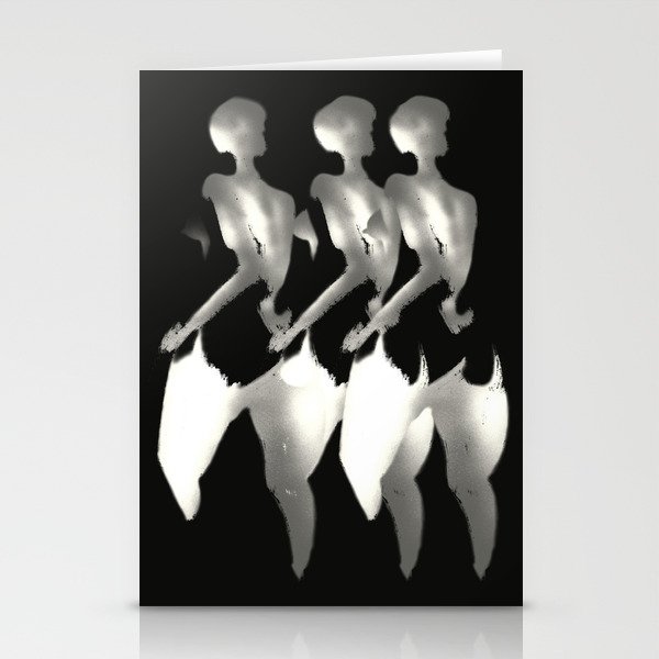 Figurative art abstract in black and white negative Stationery Cards