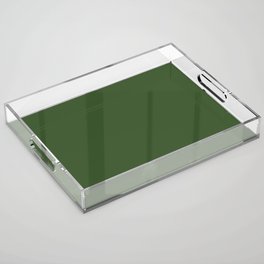 Dark Green Solid Color Pantone Forest Elf 19-0231 TCX Shades of Green Hues Acrylic Tray