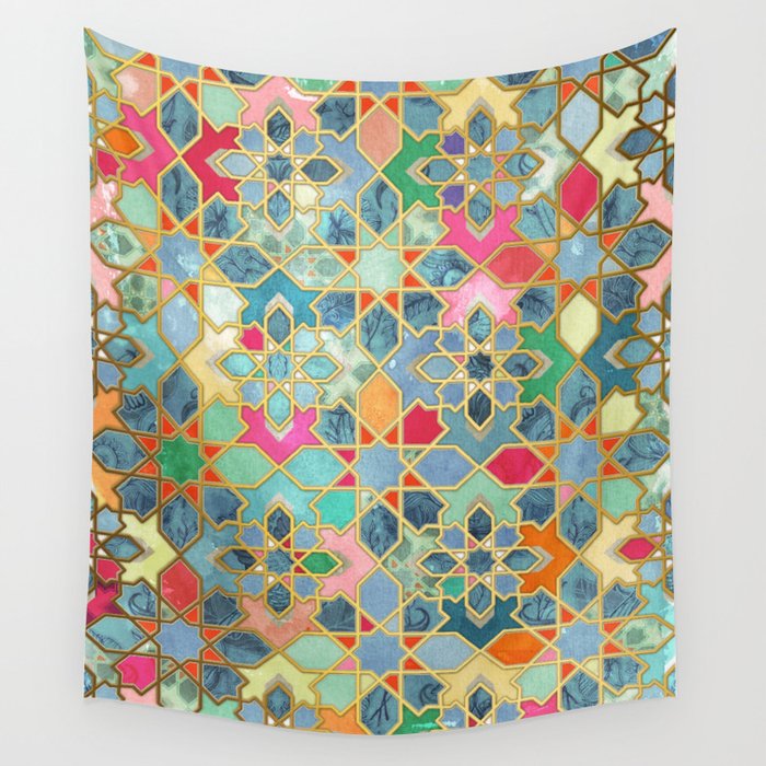 Gilt & Glory - Colorful Moroccan Mosaic Wall Tapestry