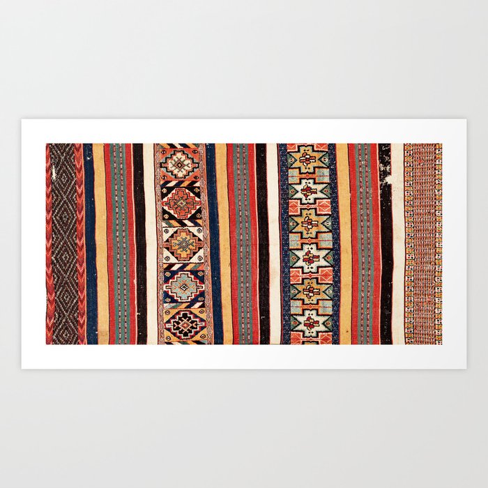 Salé  Antique Morocco North African Flatweave Rug Print Art Print