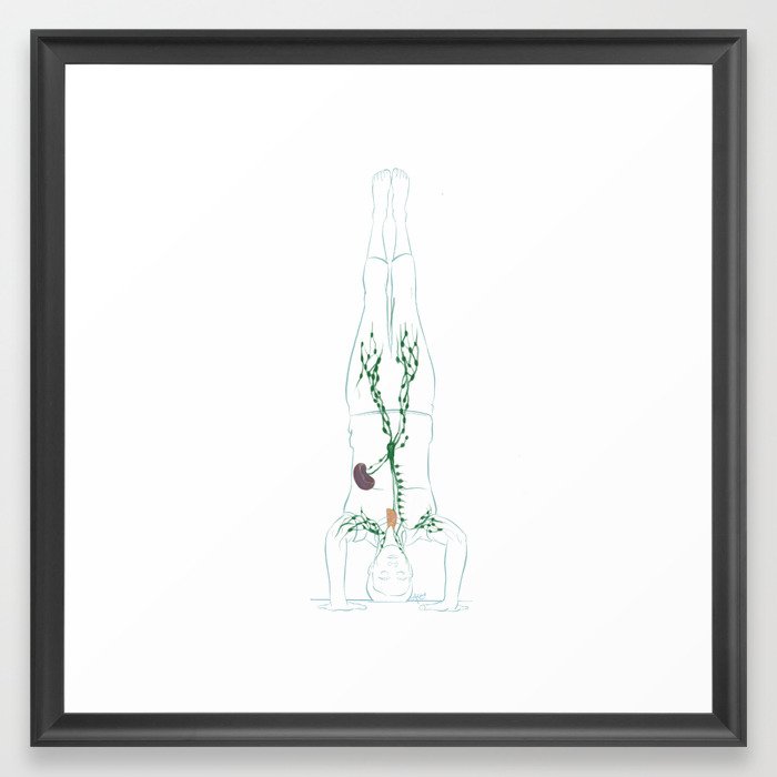 Yoga Inversions and Lymph Nodes Framed Art Print