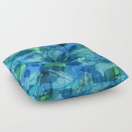 Alcohol Ink Leaves Floor Pillow