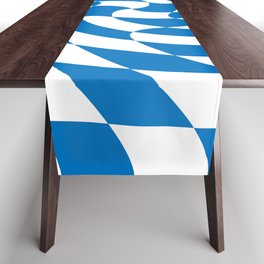 Checkerboard Twirl Pattern (royal blue/white) Table Runner