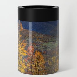 Autumn mountain vista twilight alpine birch and aspen foliage landscape painting by John Joseph Enneking Can Cooler