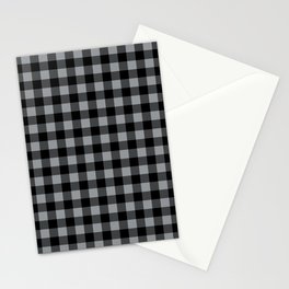Steely Gray - check Stationery Card