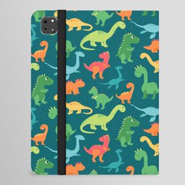Dino Summer On Green iPad Folio Case