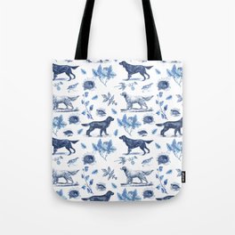 BIRD DOGS & CALSSIC BLUE FRENCH PORCELAIN Tote Bag