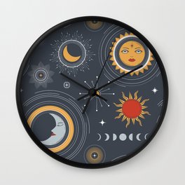 Retro Universe Theme Wall Clock