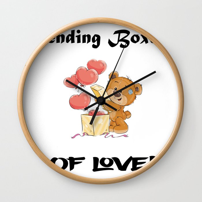 Sending Boxes Of Love Bear Gifts Wall Clock
