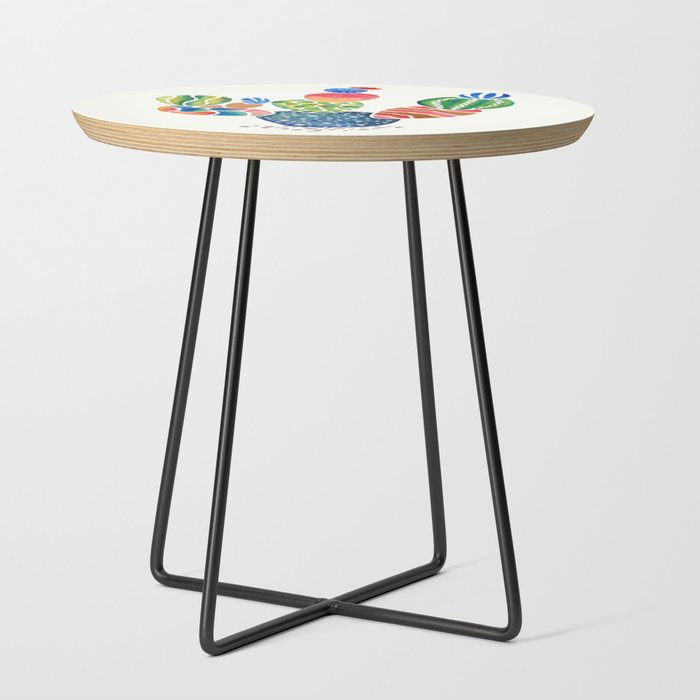 Colorful and abstract cactus Side Table