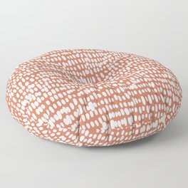 Spotted Preppy Dots Abstract in Terracotta Floor Pillow