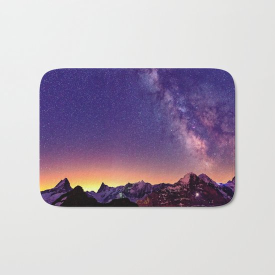 Sunset Mountain #stars Bath Mat